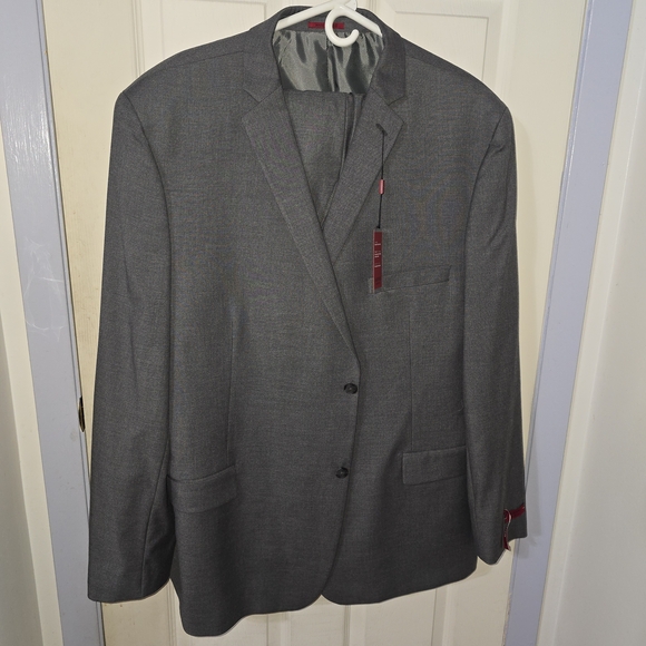 Alfani Charcoal Suit 52L Jacket 40x32 Pants